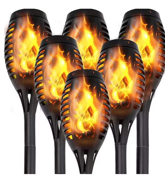 Maggift Solar Torch Lights; Outdoor Waterproof Flickering Flame Patio and Garden Decor; 12-Pack