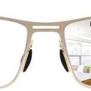 K.LAVER Photochromic Progressive Reading Glasses Multifocus Anti-blue Light Men's Computer Metal Women's Reading Glasses (Gold)