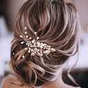 GORAIS Bride Wedding Hair Vine Pearl Bridal Headpieces Leaf Hair Accessories for Women and Girls (b-Rose Gold)