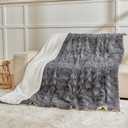 VIPBED Heated Blanket Twin Size, Warm Soft Faux Rabbit Fur Electric Blanket with 6 Heating Levels & 10 Hours Auto-Off, Fast Heating & Over-Heat Protection, Machine Washable - Grey, 62”x 84”
