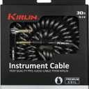 Kirlin 22 gauge Coil Cable, IPK-222BFGL-30/BKE, 20ft, Metallic Black PVC Jacket