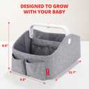 Skip Hop Diaper Caddy Organizer with Touch Sensor Night Light Nursery Style Heather Grey