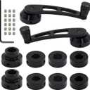 Window Crank Handle Window Winder Crank Riser Handle Replacement Billet Aluminum, Axis Size: 0.4" Round or 0.4" Square or 0.4" Round with 16 Splines (Black)