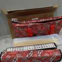 American Mahjong Game Set, 166 White Tiles, 4 All-in-One Color Rack/Pushers, Complete Mahjong Tile Set Red Printed Carrying Bag, 21 inches x 10 inches x 4 inches