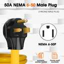 NEMA 6-50P to 14-50R EV Charger Adapter Extension Cord, 3Prong Welder Plug to 4 Prong EV Connector, for Tesla and Other EV Level 2 Charging, 220V STW 8AWG/3C (10FT)