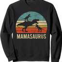 Mommy Mom Mama Dinosaur Funny 2 Two kid Mamasaurus 2020 Gift Sweatshirt, XL