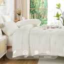 Andency California King Comforter Set Ivory - 7 Pieces Bed in a Bag Cal King Bedding Comforter Sets, Tufted Lightweight Fluffy Bed Set with Comforter, Sheets, Pillowcases & Shams