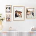 eletecpro 4x6 Enamel Picture Frame with Real Glass Cover, 1 Pack Pink Photo Frame with Gold Metal Edge, Horizontal and Vertical Display Pictures 4x6 for Tabletop, Bookshelf, Wall Decor