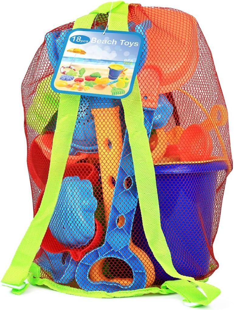 Click N' Play Beach Toys for Kids 3-10 - 18pc Sand Toys Including Sand Buckets for Kids with Sifter, Watering Can, Rake, 4 Hand Tools, 10 Sand Molds & Mesh Beach Toy Bag - Sandbox Toys for Toddlers Click N' Play Beach Toys for Kids 3-10 - 18pc Sand Toys Including Sand Buckets for Kids with Sifter, Watering Can, Rake, 4 Hand Tools, 10 Sand Molds & Mesh Beach Toy Bag - Sandbox Toys for Toddlers