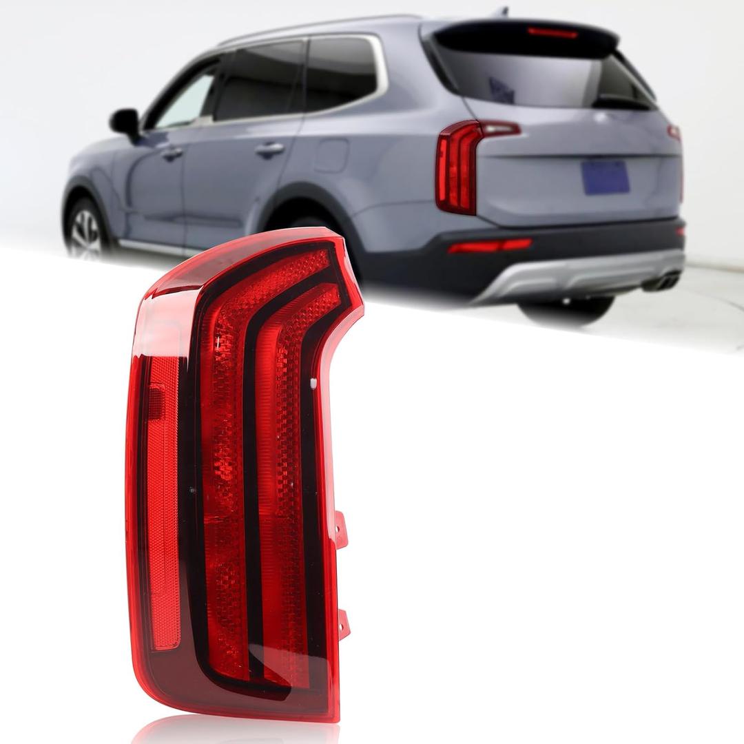 Halogen Type Tail Light Rear Lamp Assembly Compatible with 2020-2024 Kia Telluride S/LX Models Left Driver Side 92401-S9000 92401-S9500 KI2804160