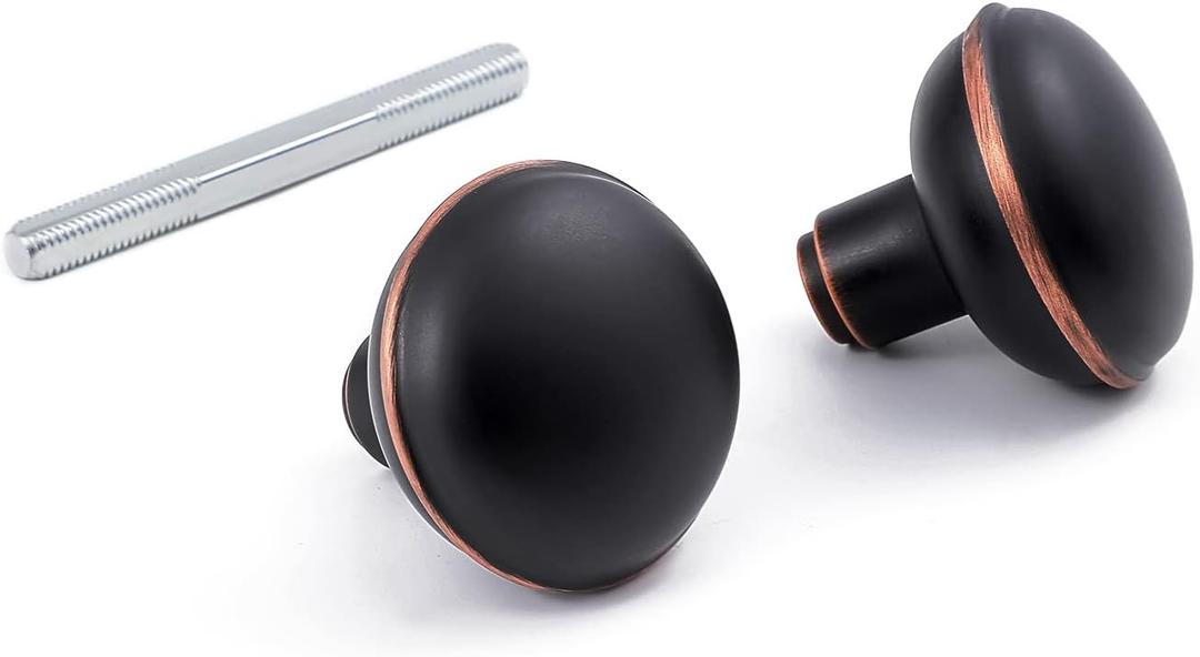Vintage Style Door Knob Set with Spindle, Antique Door Knobs Replacement Set for Interior Doors, Oil Rubbed Bronze (1 Pack)