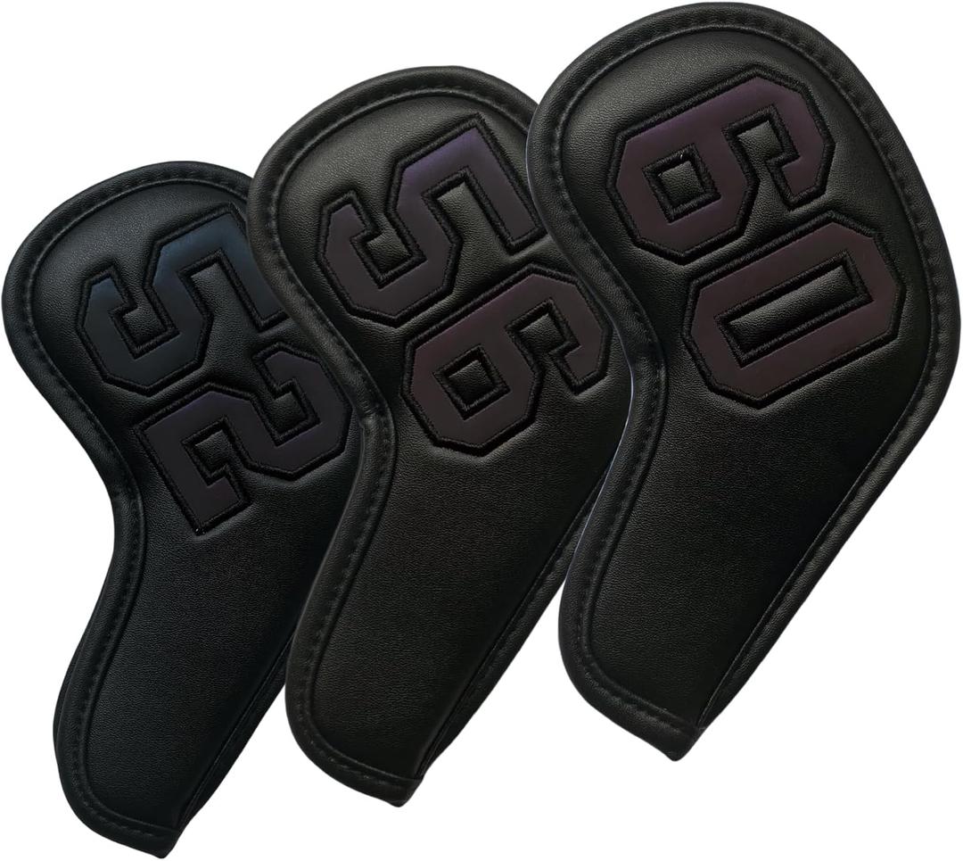 1Pc Magnetic Golf Iron Wedge Head Cover Or Set Golf 52 56 60 Wedge Covers - Synthetic Leather Golf Club Covers Wedge with Large Number (3pcs (52 56 60))