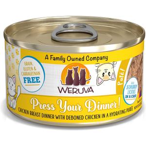 Weruva Classic Cat Paté, Press Your Dinner with Chicken, 3oz Can (Pack of 12) (EXP 02/14/29)
