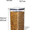 OXO Good Grips Pet POP Container 6.0 Qt/5.7 L with Half Scoop, Ideal for up to 6.5lbs of Dog Food or 4.5lbs of Cat Food, Airtight Dog and Cat Food Storage Container, BPA Free, Clear