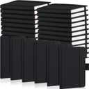40 Pieces Small Notebooks A6 Pocket Journals 3.5 x 5.5 Inch Small Leather Notebook Mini Ruled Lined Journal with Elastic Band Pen Holder Page Marker Ribbons (Black)