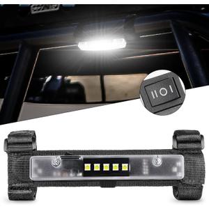 UTV Dome Light, Rfroad Lighting Universal Roll Bar Mount LED Lights UTV Interior Light Roll Cage Utility Lights for SXS Polaris RZR Can Am ATV Truck Car Off Road Kawasaki Golf Car (White and White)