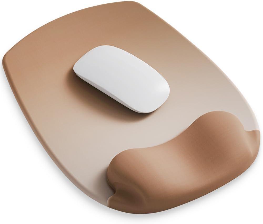 ErgoFlow Gel Wrist Rest Mouse Pad - Ergonomic Cushion for Desk, Cute Aesthetic Computer Decor for Women; Small Mousepad Mat&Laptop Pads - Office Home Support & Ergo Accessories Supplies(02Mocha Sand)