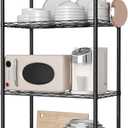 HOMEFORT 4-Shelving Unit, Adjustable Wire Shelving, Metal Wire Shelf Rack Organizer for Kitchen, Pantry, Closet, Bathroom, Laundry, Black,21" W x 11" D x 43" H