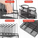 Marbrasse Desk Organizer with Drawer, 4-Tier Mesh File Organizer with 5 Vertical File Holders and 2 Pen Holders, Multifunction Desktop Organizer,Desk Organizers and Accessories for Home Office