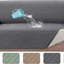 H.VERSAILTEX Loveseat Covers for 2 Cushion Couch Sofa Cover for Dogs 100% Waterproof Furniture Protector Cover with Elastic Straps for Pet Cat(Loveseat, Rocket Gray)