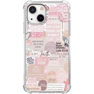 Case for iPhone 14 with Christian Design,Jesus Bible Verse Christian Quotes Collage,Soft TPU Bumper Case for iPhone 14,#7