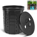 Perforated Sump Pump Basin With Lid, 13 X 11.4 X 15 Inch Sump Pump Basin With 40 Drilled Holes, Sump Basin Specifically Designed For Drainage From Crawl, Patios, Driveways Spaces, Durable