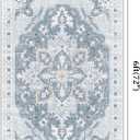 4x6 Area Rug, Soft Non-Slip Vintage Medallion Rug, Low-Pile Printed Indoor Washable Area Rugs for Living Room, Bedroom Bedside, Entryway, Kitchen -Blue/Gray