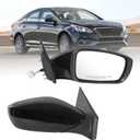 JDMSPEED Right Passenger Side View Mirror Black Compatible with 2011-2014 Hyundai Sonata Heated Manual Folding Power Glass Replace#HY1321166 87610-3Q010(5 Pins)