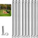 Chain Link Fence Post Height Extender for Dogs/Deer, Heavy Duty Privacy, 2 Ft Fence Extender, Prevents Jumping, 9-pack (1-5/8"-9 pack)