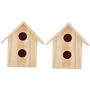 2Pcs Wooden Bird Nest Parrot Breeding Box Bird Incubation House for Indoor Use Rustic Design for Comfortable Resting Nesting for Finches