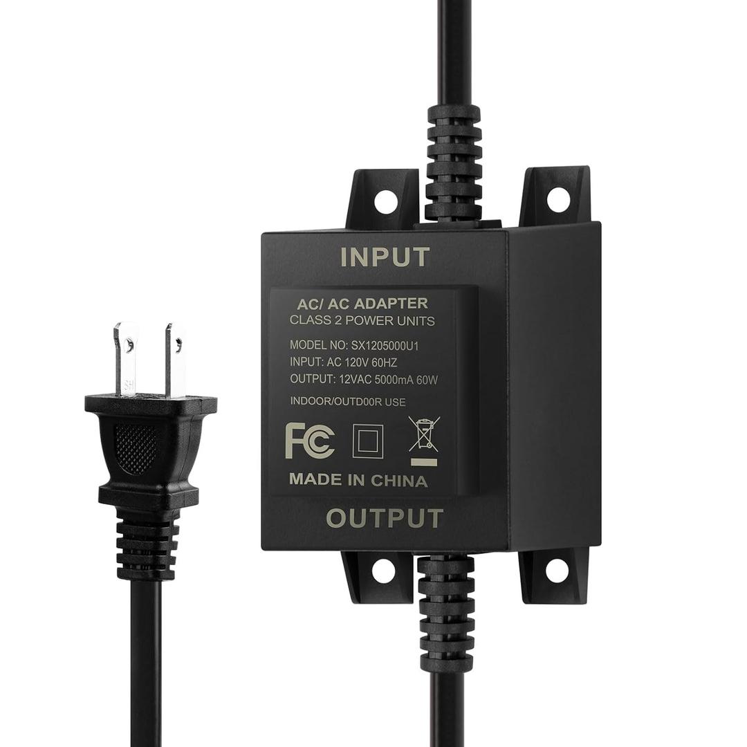 Low-Voltage Landscape Transformer, 60W 5A, converts 110V-120V AC to 12V AC. Landscape Lighting Transformer for Outdoor Lighting, Landscape Lighting, Swimming Pool Lights, LED Lights, Water Pumps, etc