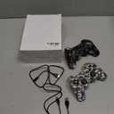 Controller for PS-3 Wireless, Gaming Remote Joystick for Play 3 with Charger Cable Cord (Black Ghost, White Skull)