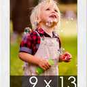 Poster Palooza 9x13 Frame White Solid Pine Wood Picture Frame | UV Acrylic, Foam Board Backing & Hanging Hardware
