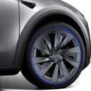 19 Inch Helix Style Wheel Covers Fits for Tesla Model Y Juniper 20252026, Upgrade Crossflow Hubcaps to 20 Look, Rim Cover Replacement, Fits OEM 19 Wheels 4 Pack (Stealth Grey)