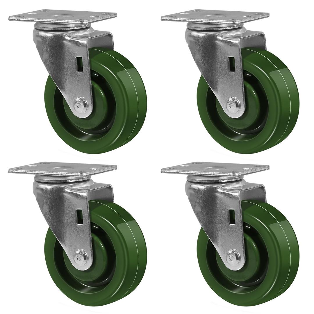 4"X1.5" Heavy Duty Casters-High Temperature Oven Rack Casters, Industrial casters-Set of 4 with Loading Capacity: 2800LB (4 Swivel)