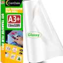 DTF Film Roll 13 inch x 328ft Glossy - A3+ DTF Transfer Film Roll, Hot & Cold Peel DTF Roll Film 13 inch, Single-Sided Clear DTF Paper Roll for Dark & Light T-Shirts (13" x 100M, Glossy)