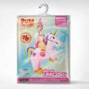 Spooktacular Creations Kids Inflatable Halloween Costume, Riding a Unicorn, Colorful Air Blow-up Set with Hat Hallowen Party (Medium, Pink)