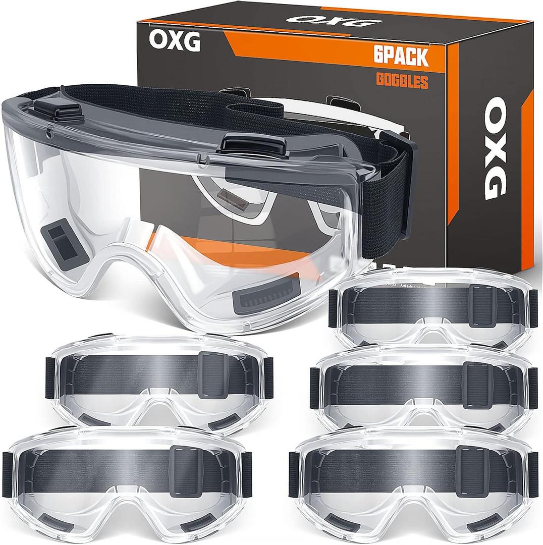 OXG Safety Goggles ANSI Z87.1 Glasses, Anti-Fog Protective Safety Glasses Lab Goggles Men Women Eye Protection Goggles