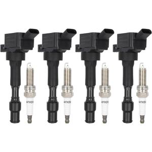ECCPP UF816 4 ignition coils & 4 iridium Spark Plugs ILZKR8C8G 95125 for Hyundai 2017-2020 for Elantra 2018-20 for Kona 2019-20 for Veloster,2018-20 for Kia for Forte 20 for Soul 2.0L L4 GN10877
