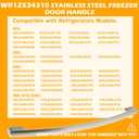 WR12X34310 Stainless Steel Freezer Door Handle - Replacement for GE Refrigerators, Compatible with GWE19JMLKFES/GNE25JSKLFSS/GFE24JSKNFSS & More, Replaces 4960021 AP6994366 PS16220203 EAP16220203
