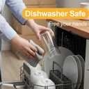 4 Pack Glass Cups with Lids and Straws 12 oz Double Wall Glass Tumbler Insulated Borosilicate Iced Glass Coffee Cups for Iced Coffee, Smoothies, Tea, Juice (Clear)