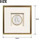 Relief Metal Wall Decor For Bedroom,Vintage Bathroom Wall Art Sculptures With Framed,Gold Intaglio Anthropology Home Decor Aesthetic,Chic Cottage Core Decor For House Entry Way Gallery Dining Room, 15.8"L x 15.8"W