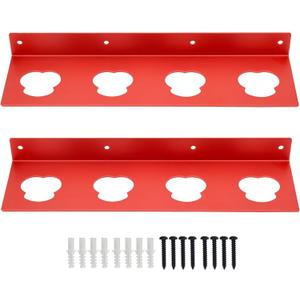 2 Pack Battery Holder for Milwa.....12V Tool, Wall Mount for Milwa.....12V Batteries Storage with Accessories, Wall Mount Storage Organizer Rack with 4 Slots