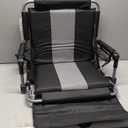 GREEN PARTY Stadium Seat for Bleachers Portable Outdoor Floor Folding Stadium Chair with Armrest, Back Support, Cup Holder, Mesh Bag and Hide Hooks (Black Grey)