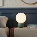 Arturesthome Creative Table Lamp Modern Desk Lamp for Living RoomDining Room,Office Table Light with Glass Round Shade Green(Include G9 Bulb)