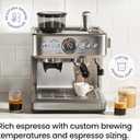 Chefman Crema Supreme 15 Bar Espresso Machine with Milk Frother, Barista Steam Wand, Professional Coffee Maker with Coffee Grinder, 30 Grind Settings, 3L Removable Water Tank - Stainless Steel