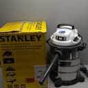 STANLEY SL18116 Wet/Dry Vacuum, 6 Gallon, 4 Horsepower, Stainless Steel Tank, 4.0 HP, Silver+Yellow
