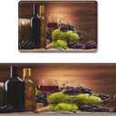 Anti-Fatigue Wine Kitchen Rug Set of 2 Cushioned Grape Kitchen Mats for Floor, Retro Standing Mat Waterproof Non-Slip Kitchen Mats and Rugs PVC Ergonomic Comfort Foam Decor for Kitchen