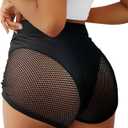 BZB Women's Cut Out Yoga Shorts Scrunch Booty Hot Pants High Waist Gym Workout Active Butt Lifting Sports Leggings (XX-Large, Xy-black)
