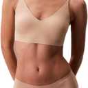 Calvin Klein Women's Invisibles Comfort Lightly Lined Seamless Wireless Triangle Bralette Bra (Bare), XS